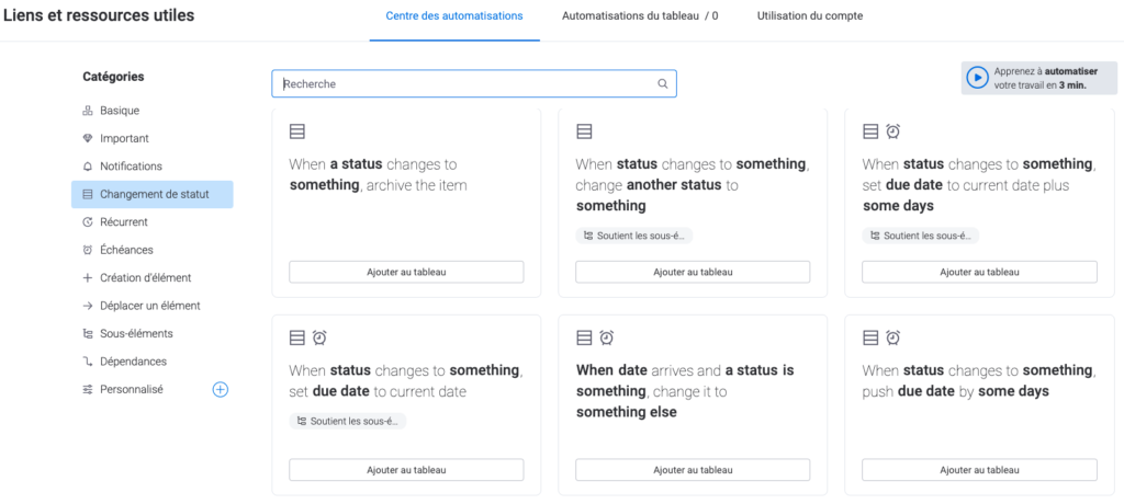 Automatisations de monday.com