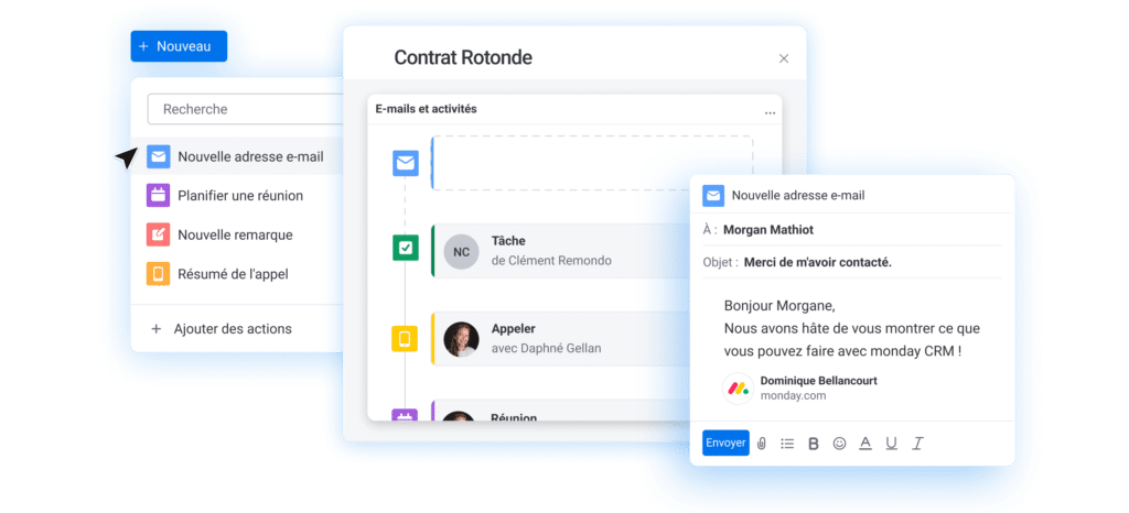 monday CRM emails