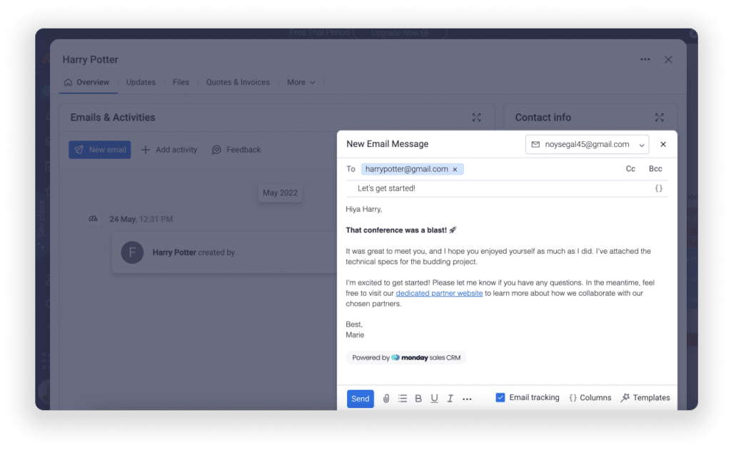 activites et emails