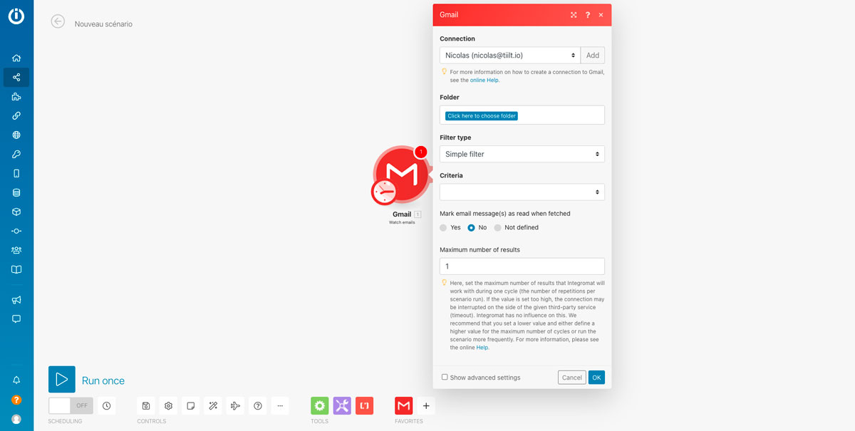 Configuration module Integromat