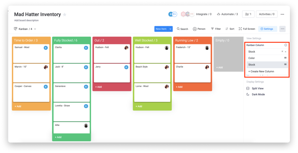 planning projet monday kanban