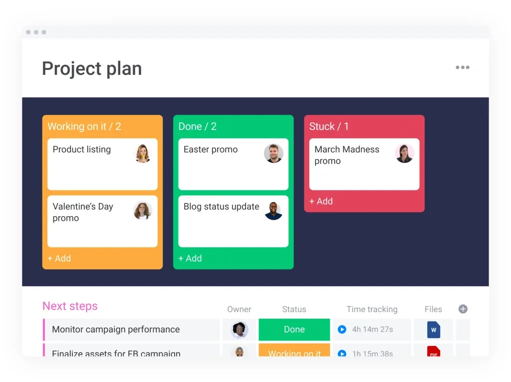 Marketing campaign Kanban board