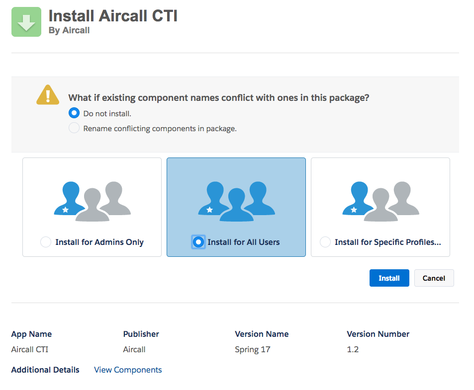 Integration Aircall Salesforce Step 8