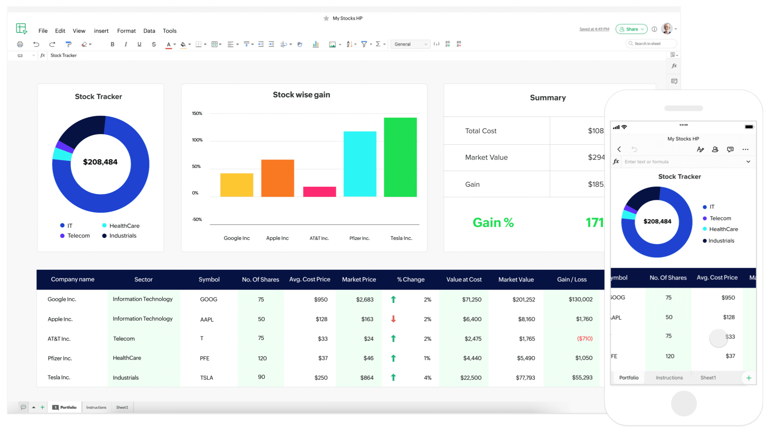 zoho sheet tableur