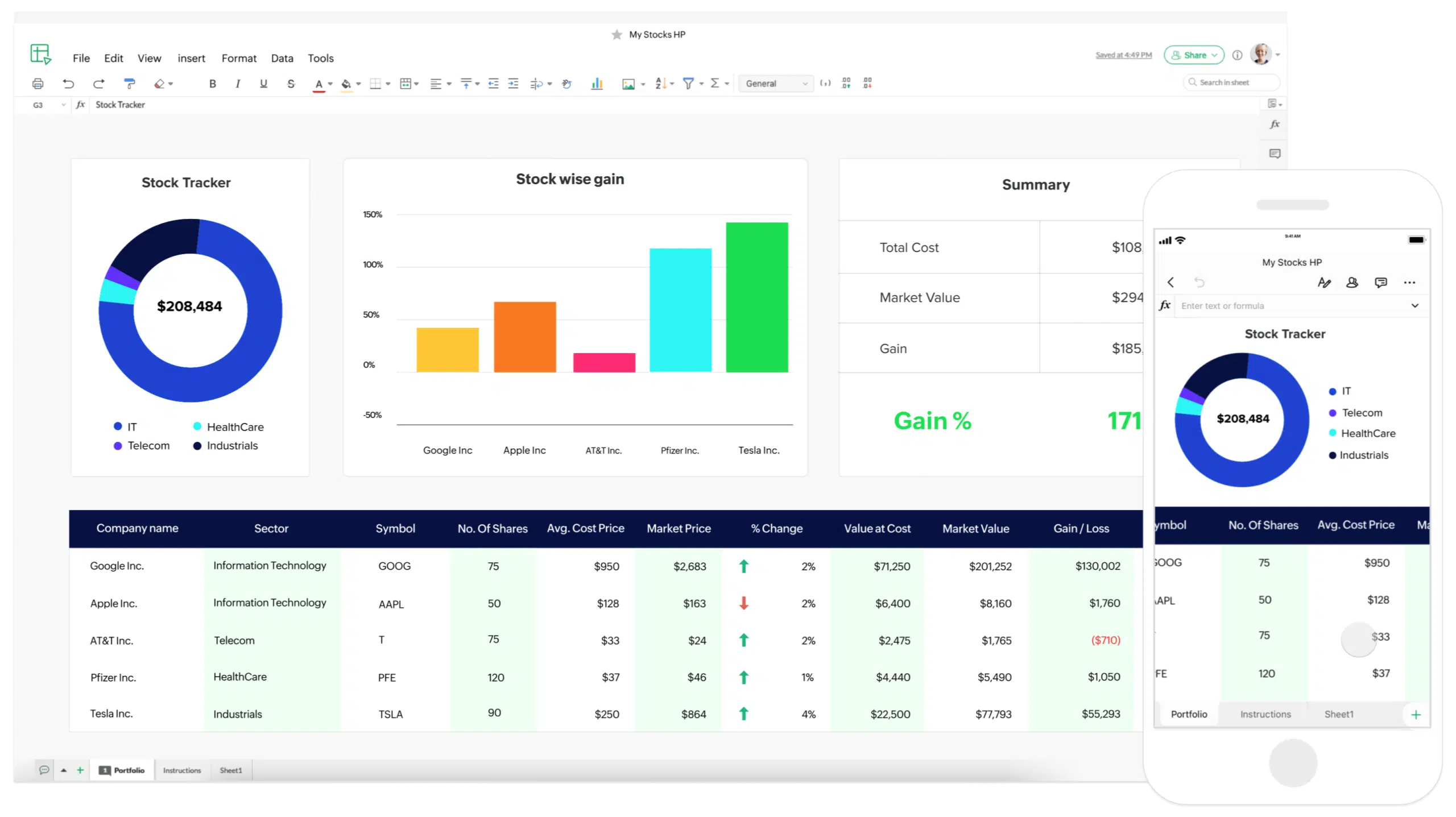 zoho sheet tableur