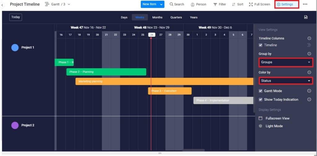 tableau gantt