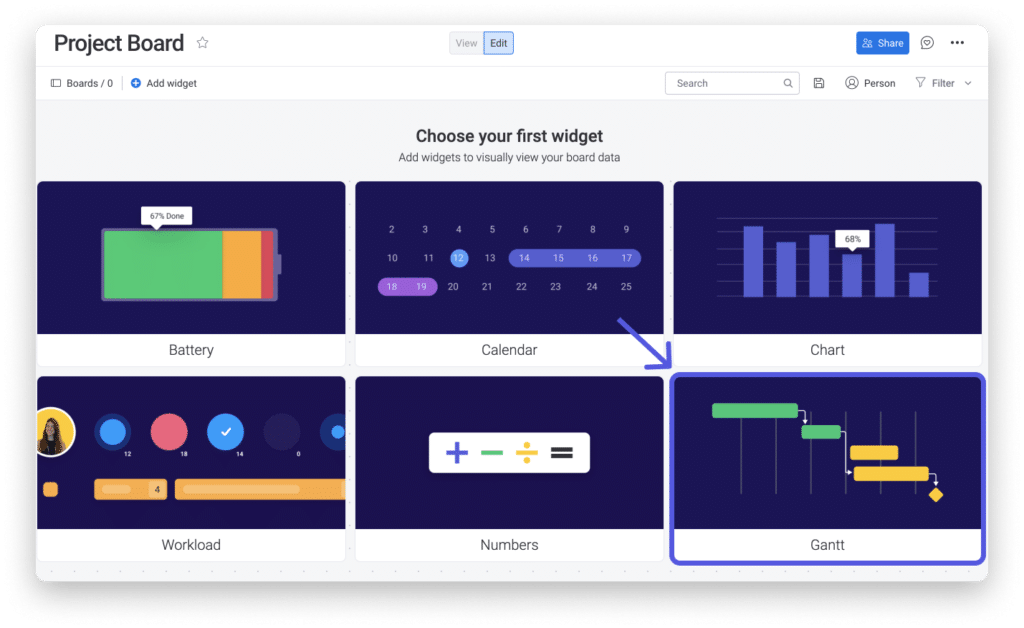 widget gantt