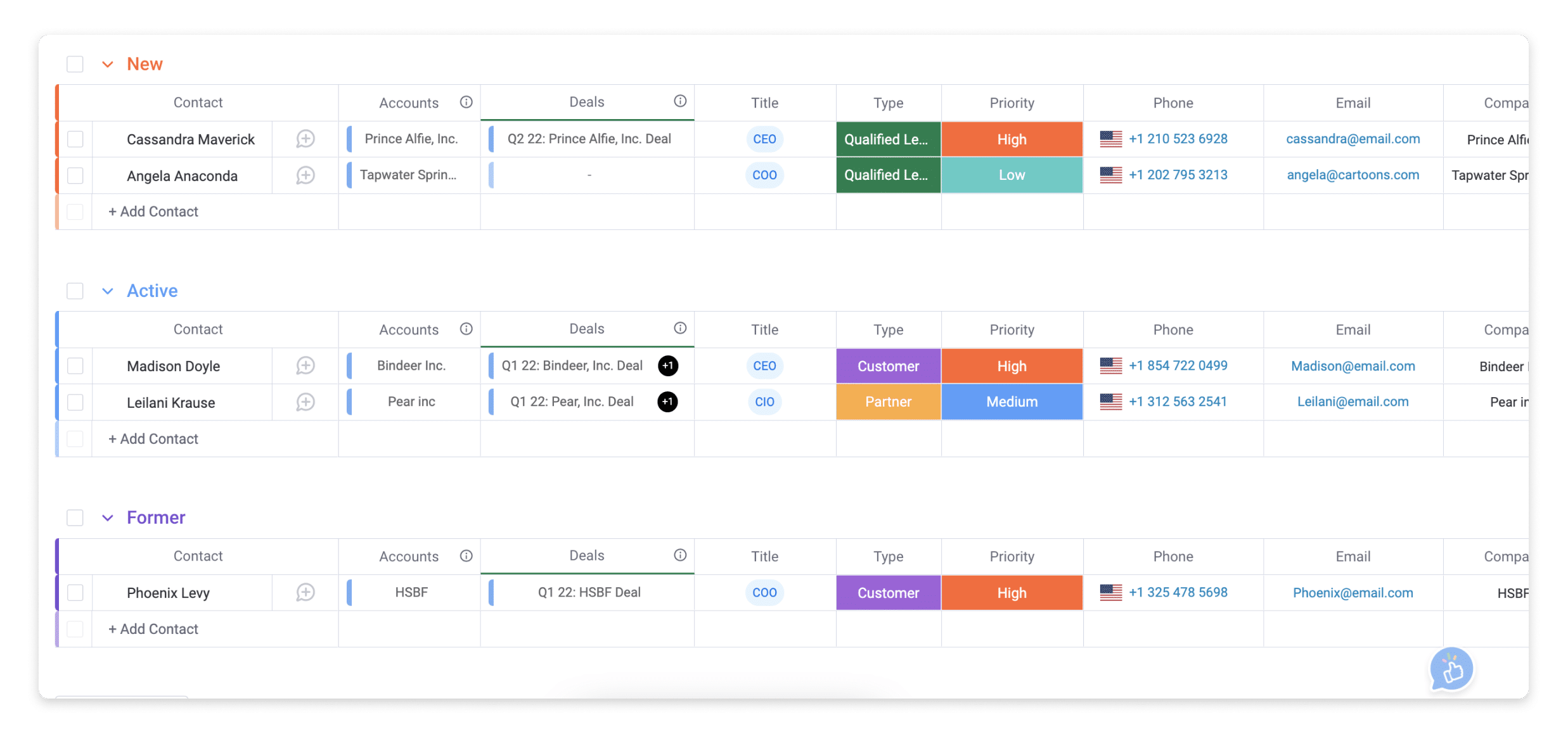 gestion des contacts monday