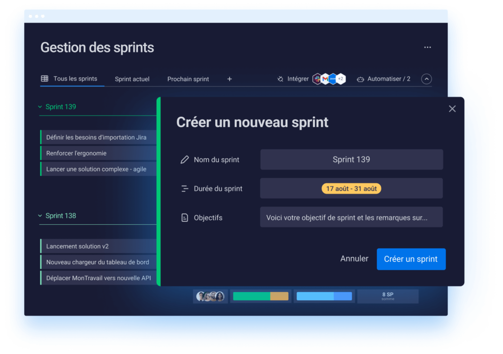 Creer un nouveau sprint