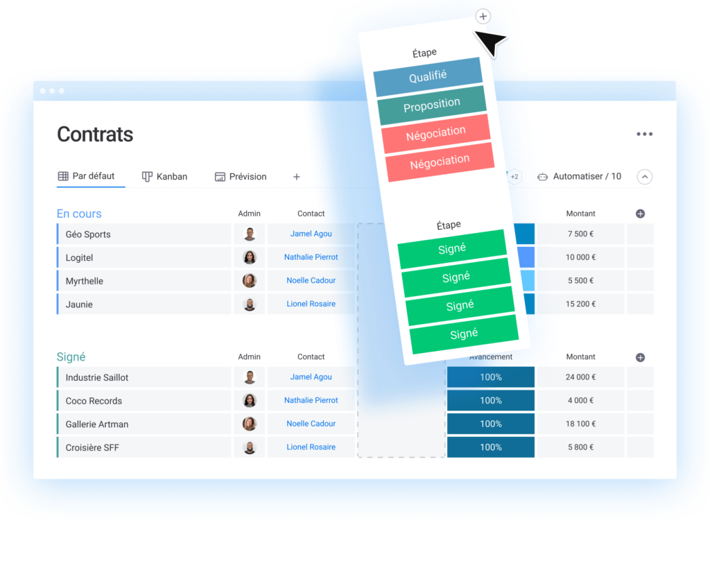 monday CRM - contrats