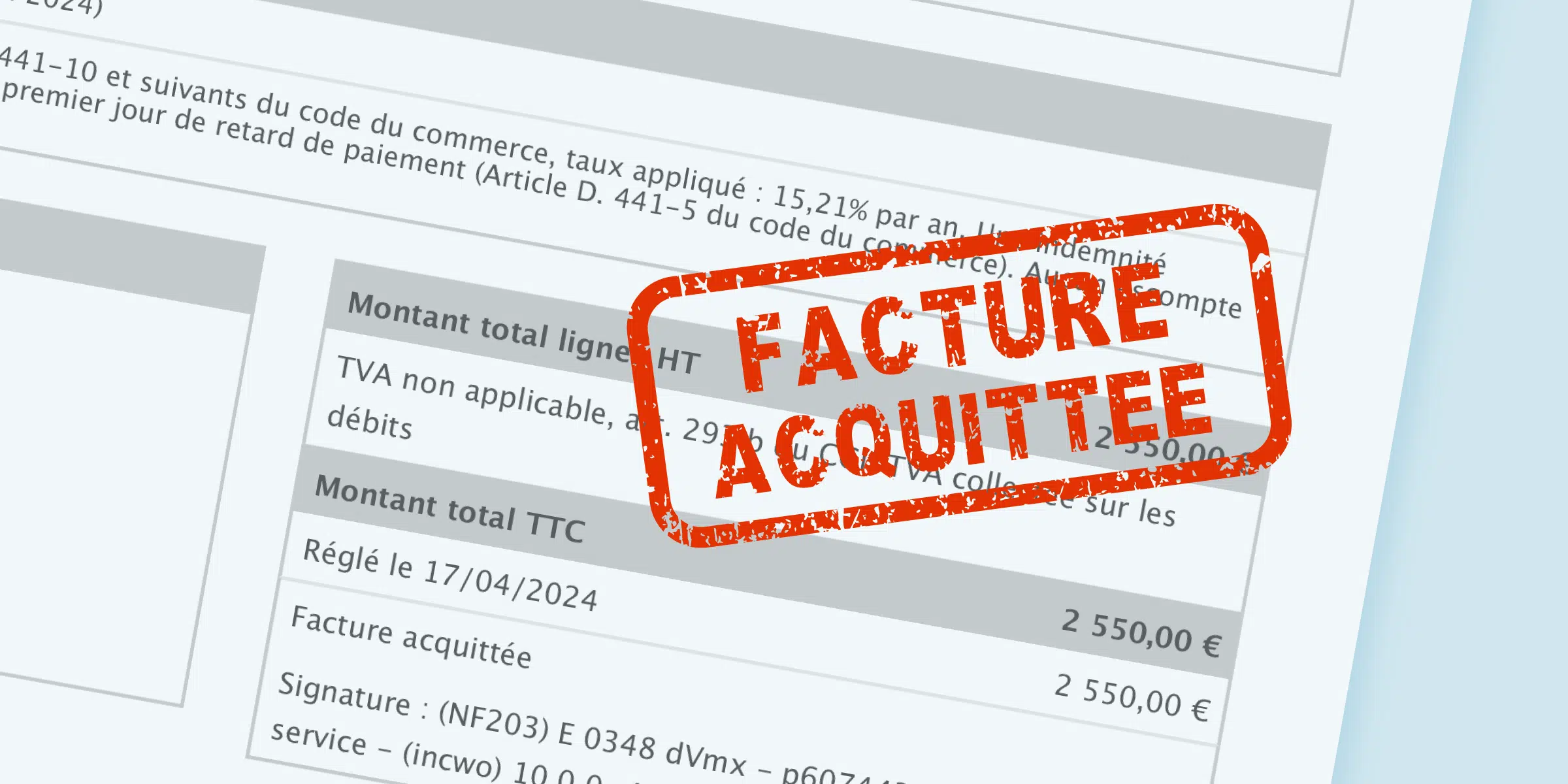 Illustration facture acquittée