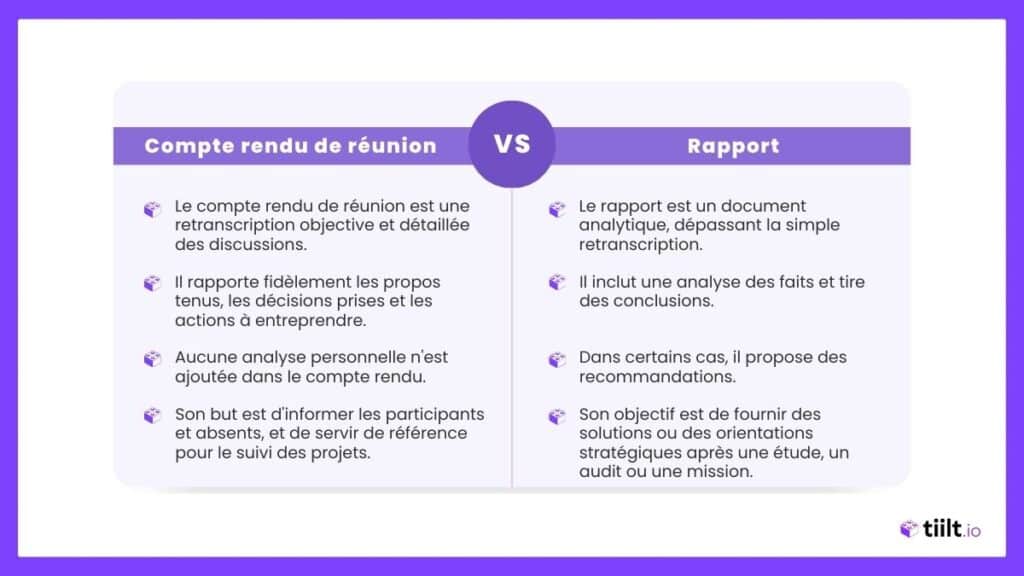 Compte rendu reunion comparaison