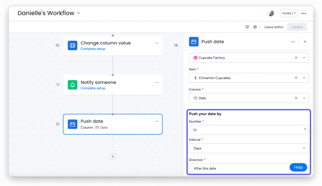 workflows push date
