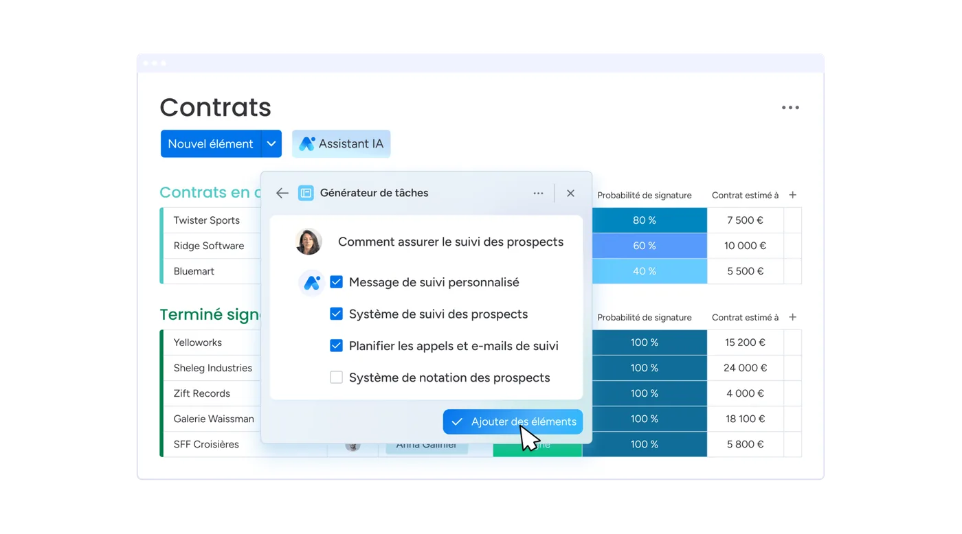 Suivi et onboarding client dans monday CRM